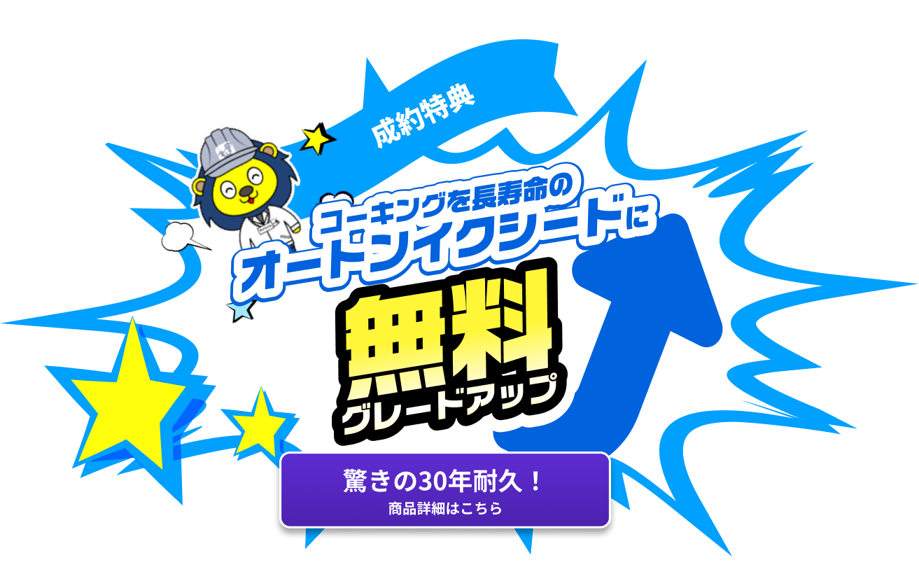コーキングを長寿命のオートンイクシードに無料グレードアップ 詳細はこちら